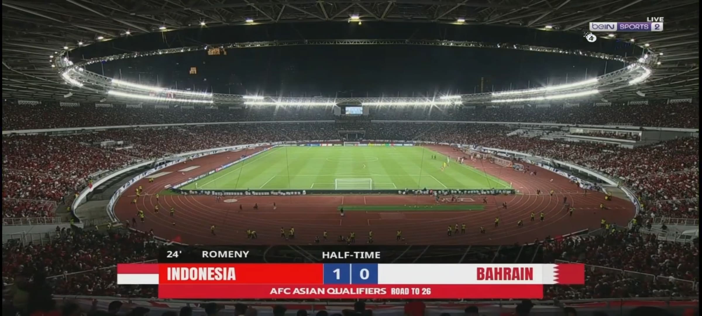 Hadapi Bahrain Timnas Indonesia Unggul 1:0 di Babak Pertama