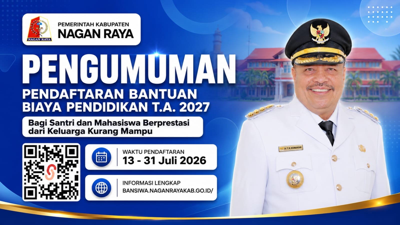 Kabar Baik! Pemkab Nagan Raya Resmi Buka Bantuan Pendidikan Tahun Anggaran 2027